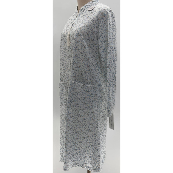 Miss Elaine White with Print Zip Up Night Gown NWT- S - Picture 12 of 12